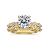 Leya - 14K Yellow Gold Round Diamond Engagement Ring