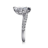 Chessie - 14K White Gold Toi et Moi Pear Shape Sapphire and Diamond Engagement Ring