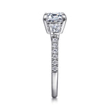 Cassidy - 14K White Gold Emerald Cut Three Stone Diamond Engagement Ring