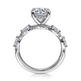 Charlotte - 14K White Gold Twisted Round Diamond Engagement Ring