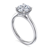 Azucena - 14K White Gold Round Solitaire Diamond Engagement Ring