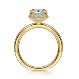 Bonnie - 14K Yellow Gold Oval Hidden Halo Diamond Engagement Ring