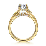 Faith - 14K Yellow Gold Split Shank Oval Diamond Engagement Ring