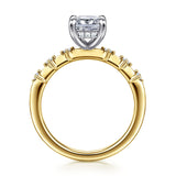 Joplin - 14K White-Yellow Gold Elongated Cushion Diamond Engagement Ring