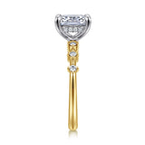 Joplin - 14K White-Yellow Gold Elongated Cushion Diamond Engagement Ring