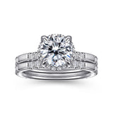 Ocean - 14K White Gold Round Hidden Halo Diamond Engagement Ring