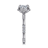 Ocean - 14K White Gold Round Hidden Halo Diamond Engagement Ring