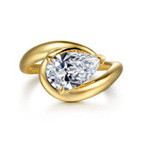 Chapelle - 14K Yellow Gold Bypass Pear Shape Diamond Engagement Ring