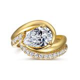 Chapelle - 14K Yellow Gold Bypass Pear Shape Diamond Engagement Ring