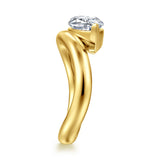 Averie - 14K Yellow Gold Bypass Marquise Shape Diamond Engagement Ring