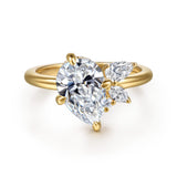 Fame - 14K Yellow Gold Compass Prong Pear Shape Diamond Engagement Ring In-Store