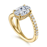Frost - 14K Yellow Gold Split Shank Oval Diamond Engagement Ring