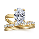 Frost - 14K Yellow Gold Split Shank Oval Diamond Engagement Ring