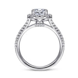 Savannah - 14K White Gold Pear Shape Halo Diamond Engagement Ring setting