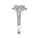Savannah - 14K White Gold Pear Shape Halo Diamond Engagement Ring setting