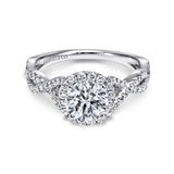 Marissa - 14K White Gold Round Halo Diamond Engagement Ring