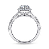 Marissa - 14K White Gold Round Halo Diamond Engagement Ring