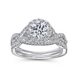 Marissa - 14K White Gold Round Halo Diamond Engagement Ring