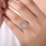 Marissa - 14K White Gold Round Halo Diamond Engagement Ring