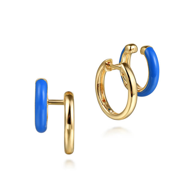 Gabriel & Co. 14K Yellow Gold Enamel Stuggies Earrings | EG15138Y4JJJ