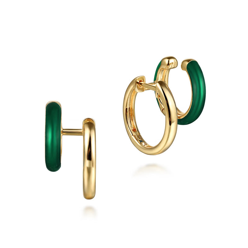 Gabriel & Co. 14K Yellow Gold Enamel Stuggies Earrings | EG15138Y4JJJ