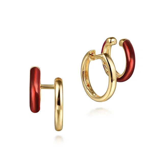 Gabriel & Co. 14K Yellow Gold Enamel Stuggies Earrings | EG15138Y4JJJ
