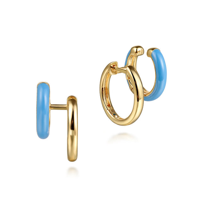 Gabriel & Co. 14K Yellow Gold Enamel Stuggies Earrings | EG15138Y4JJJ