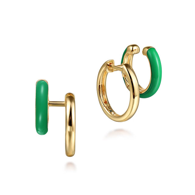 Gabriel & Co. 14K Yellow Gold Enamel Stuggies Earrings | EG15138Y4JJJ