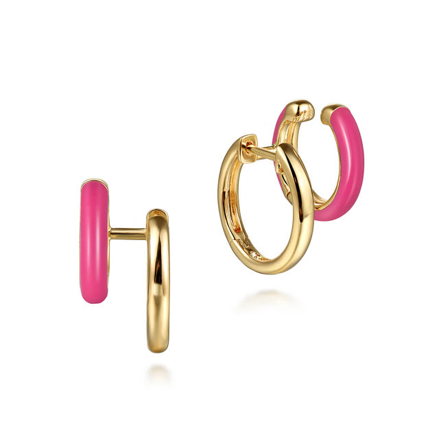 Gabriel & Co. 14K Yellow Gold Enamel Stuggies Earrings | EG15138Y4JJJ