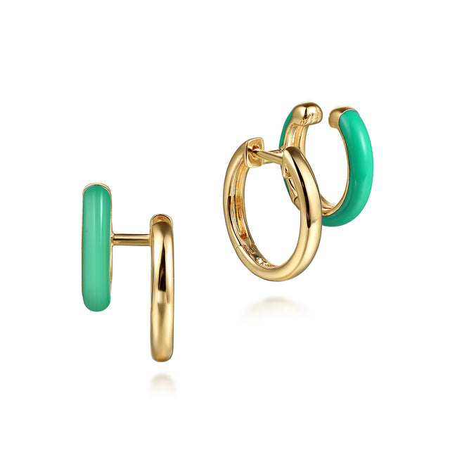 Gabriel & Co. 14K Yellow Gold Enamel Stuggies Earrings | EG15138Y4JJJ