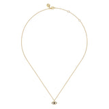 Gabriel & Co. 14K Yellow Gold Diamond & Blue Sapphire Evil Eye Pendant Necklace with White Enamel