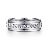 Gabriel & Co. Enzo 14K White Gold Diamond Men's Wedding Band Sand Blast Finish 0.50 CTW