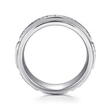 Gabriel & Co. Enzo 14K White Gold Diamond Men's Wedding Band Sand Blast Finish 0.50 CTW - view 2