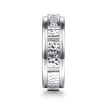 Gabriel & Co. Enzo 14K White Gold Diamond Men's Wedding Band Sand Blast Finish 0.50 CTW - view 4