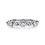 Gabriel & Co. Esperanza 14K White Gold Marquise and Round Diamond Anniversary Band 0.63 CTW