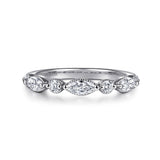 Gabriel & Co. Esperanza 14K White Gold Marquise and Round Diamond Anniversary Band 0.63 CTW