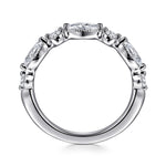 Gabriel & Co. Esperanza 14K White Gold Marquise and Round Diamond Anniversary Band 0.63 CTW - view 2