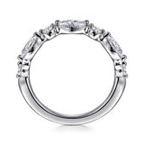 Gabriel & Co. Esperanza 14K White Gold Marquise and Round Diamond Anniversary Band 0.63 CTW - view 2