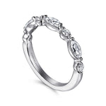 Gabriel & Co. Esperanza 14K White Gold Marquise and Round Diamond Anniversary Band 0.63 CTW - view 3