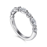 Gabriel & Co. Esperanza 14K White Gold Marquise and Round Diamond Anniversary Band 0.63 CTW - view 3