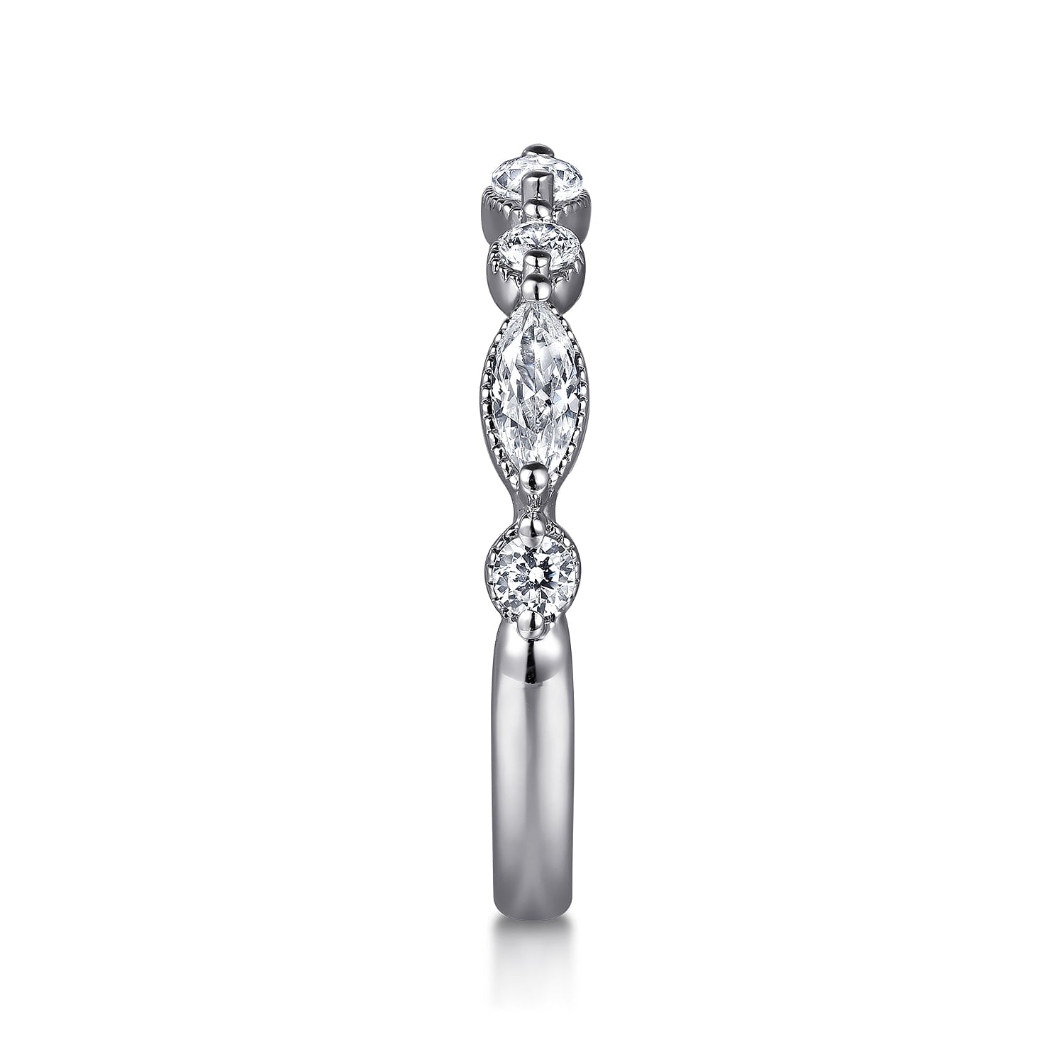 Gabriel & Co. Esperanza 14K White Gold Marquise and Round Diamond Anniversary Band 0.63 CTW - view 4