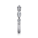 Gabriel & Co. Esperanza 14K White Gold Marquise and Round Diamond Anniversary Band 0.63 CTW - view 4