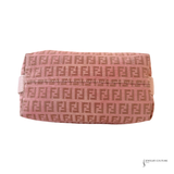 Fendi Preloved Zucca Shoulder Bag Pink Beige Canvas Wo Great Condition