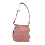 Fendi Preloved Zucca Shoulder Bag Pink Beige Canvas Wo Great Condition