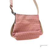 Fendi Preloved Zucca Shoulder Bag Pink Beige Canvas Wo Great Condition