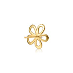 Gabriel & Co. diamond floral stud earring, side view