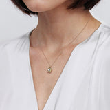 Gabriel & Co. 14K Yellow Gold Blue Topaz Floral Drop Necklace | In-Store