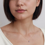 Gabriel & Co. 14K Yellow Gold Diamond & Sapphire Flower Pendant Necklace | Blue Sapphire Floral Necklace In-Store
