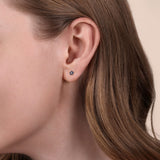 Gabriel & Co. Floral sapphire flower studs, 14K yellow gold, alternate view