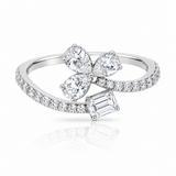 14KT White Gold Lab-Grown Diamond Clover Cocktail Ring